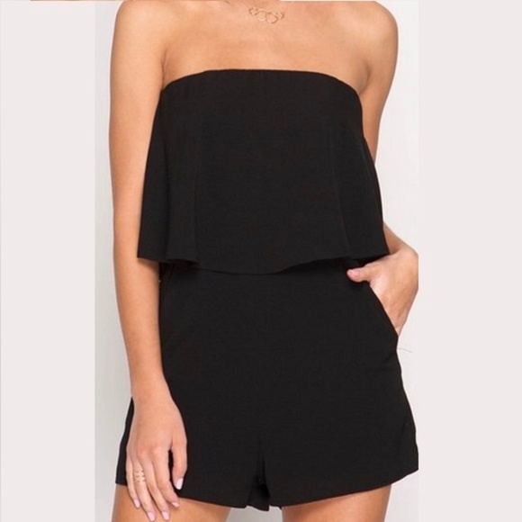 Pants - STRAPLESS LAYERED ROMPER
